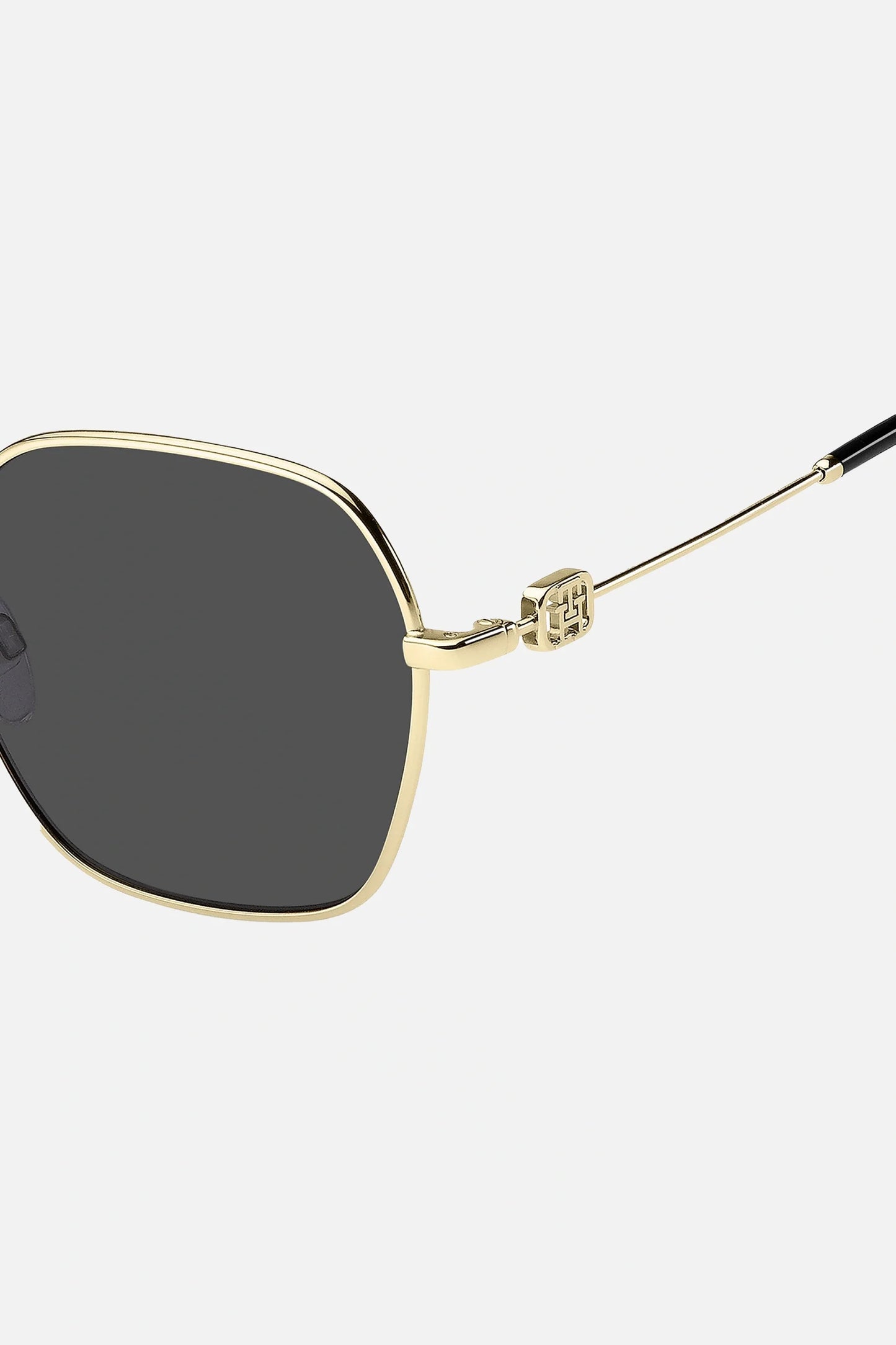 Occhiali da sole Tommy Hilfiger TH 2150/S RHLIR, montatura oro con lenti grigio scuro.