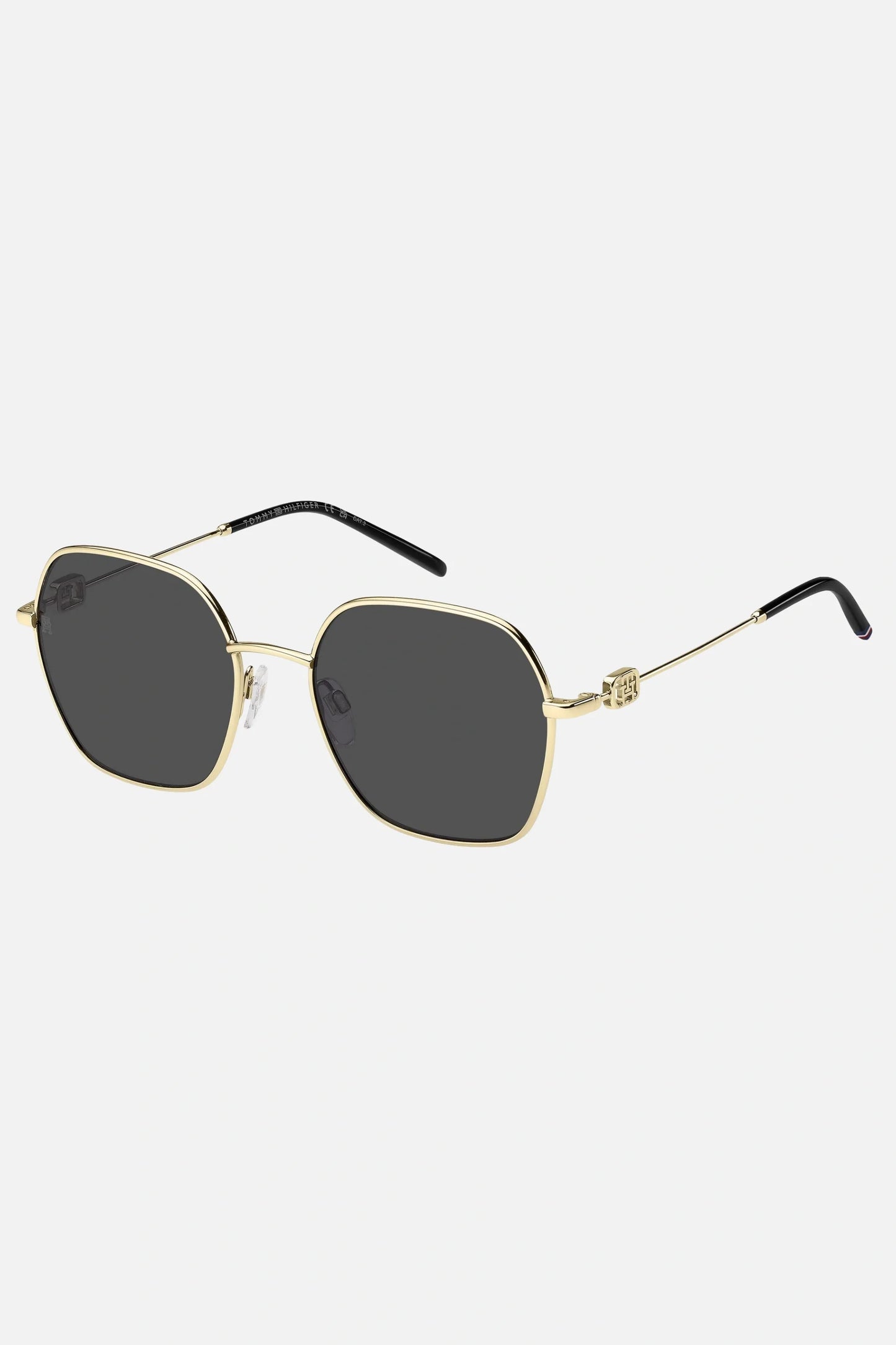 Occhiali da sole Tommy Hilfiger TH 2150/S RHLIR, montatura oro con lenti grigio scuro.