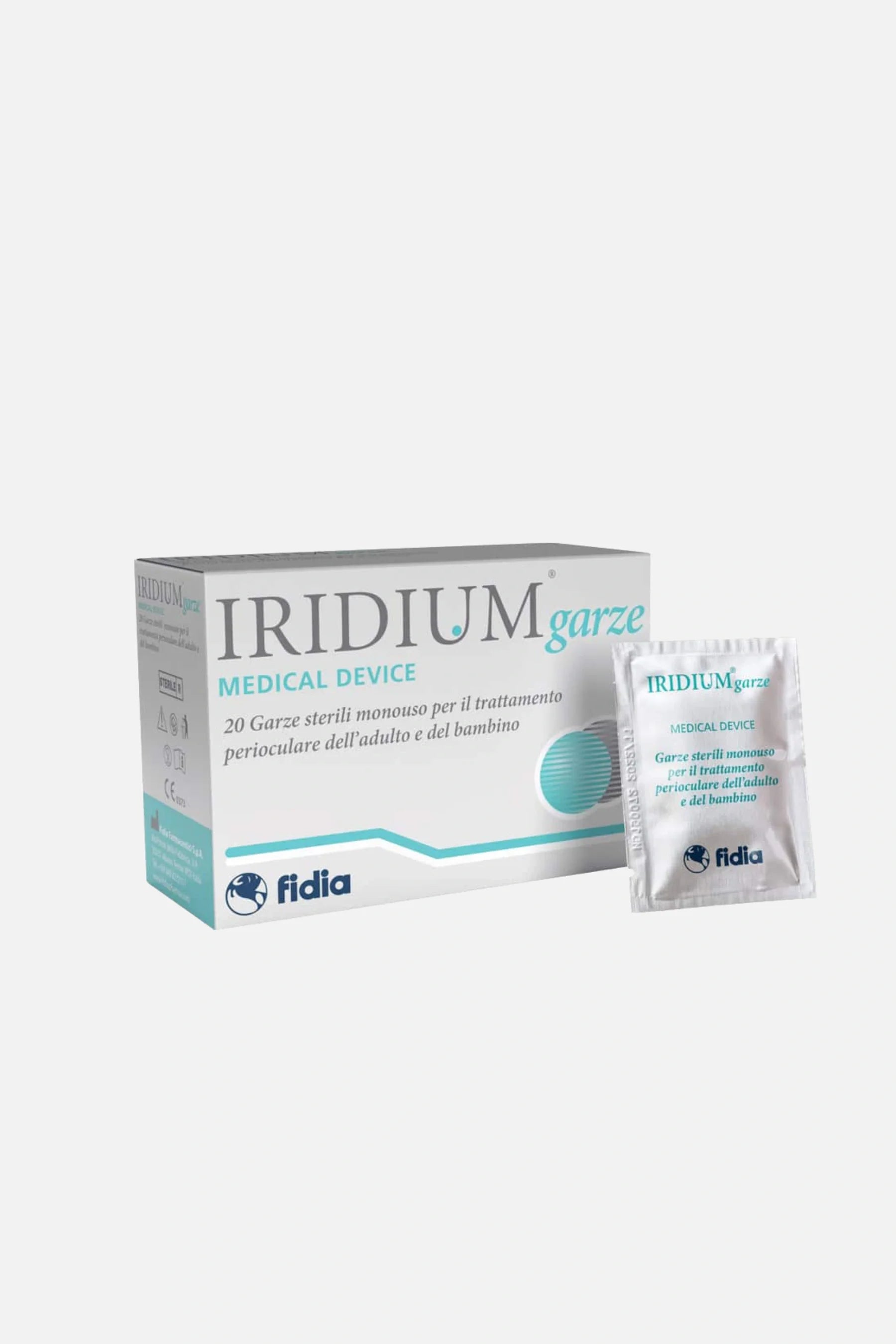 Iridium 20 garze sterili Fidia per igiene oculare e palpebrale