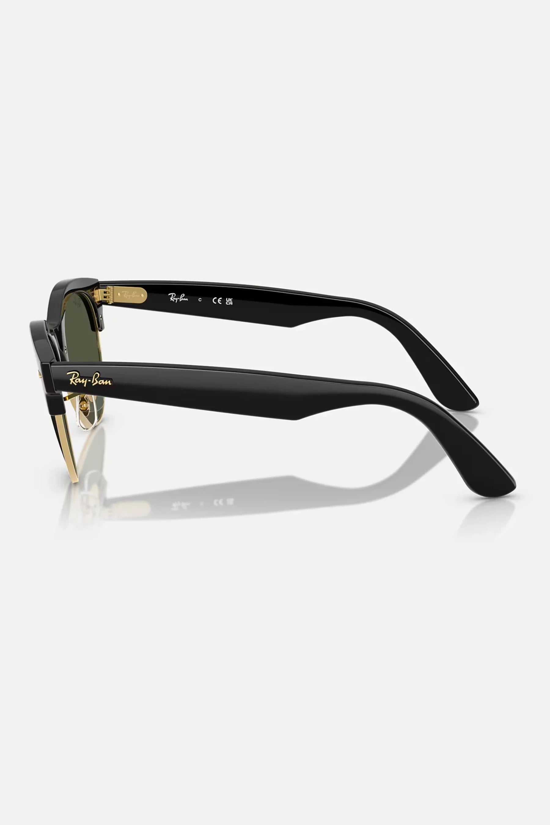 Occhiali da sole Ray-Ban RB2341 901/31 Clubmaster Way, montatura nera su oro con lenti verde classico G-15.