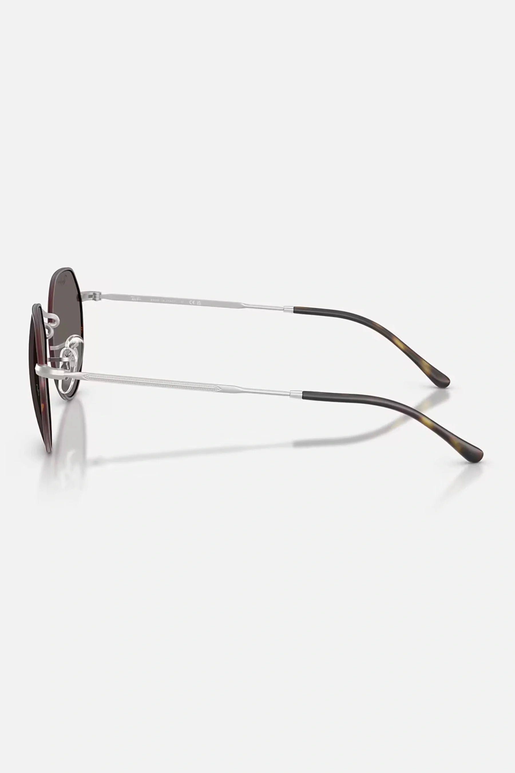 Occhiali da sole Ray-Ban RB3565 9277/B1 Jack, montatura opaco Havana opaco su argento opaco con lenti grigio scuro.
