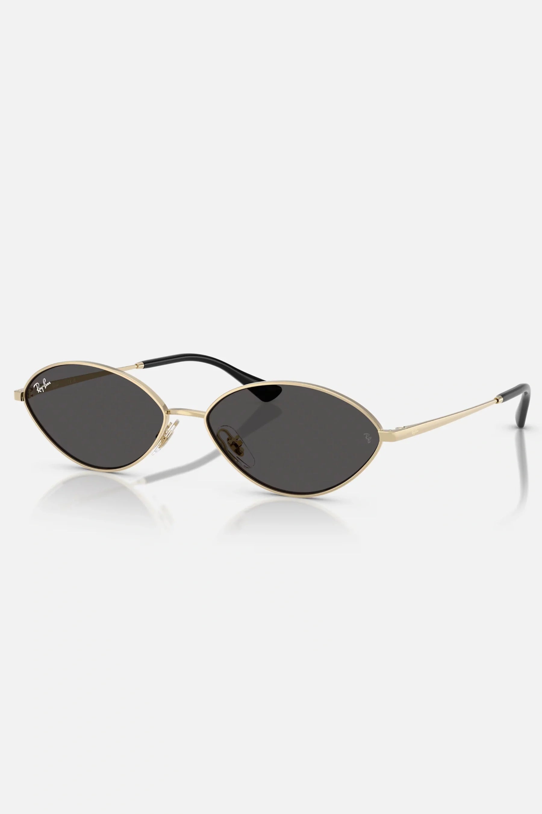 Occhiali da sole Ray-Ban RB3757 921387 Kai Bio-Based, montatura oro pallido con lenti grigio scuro.