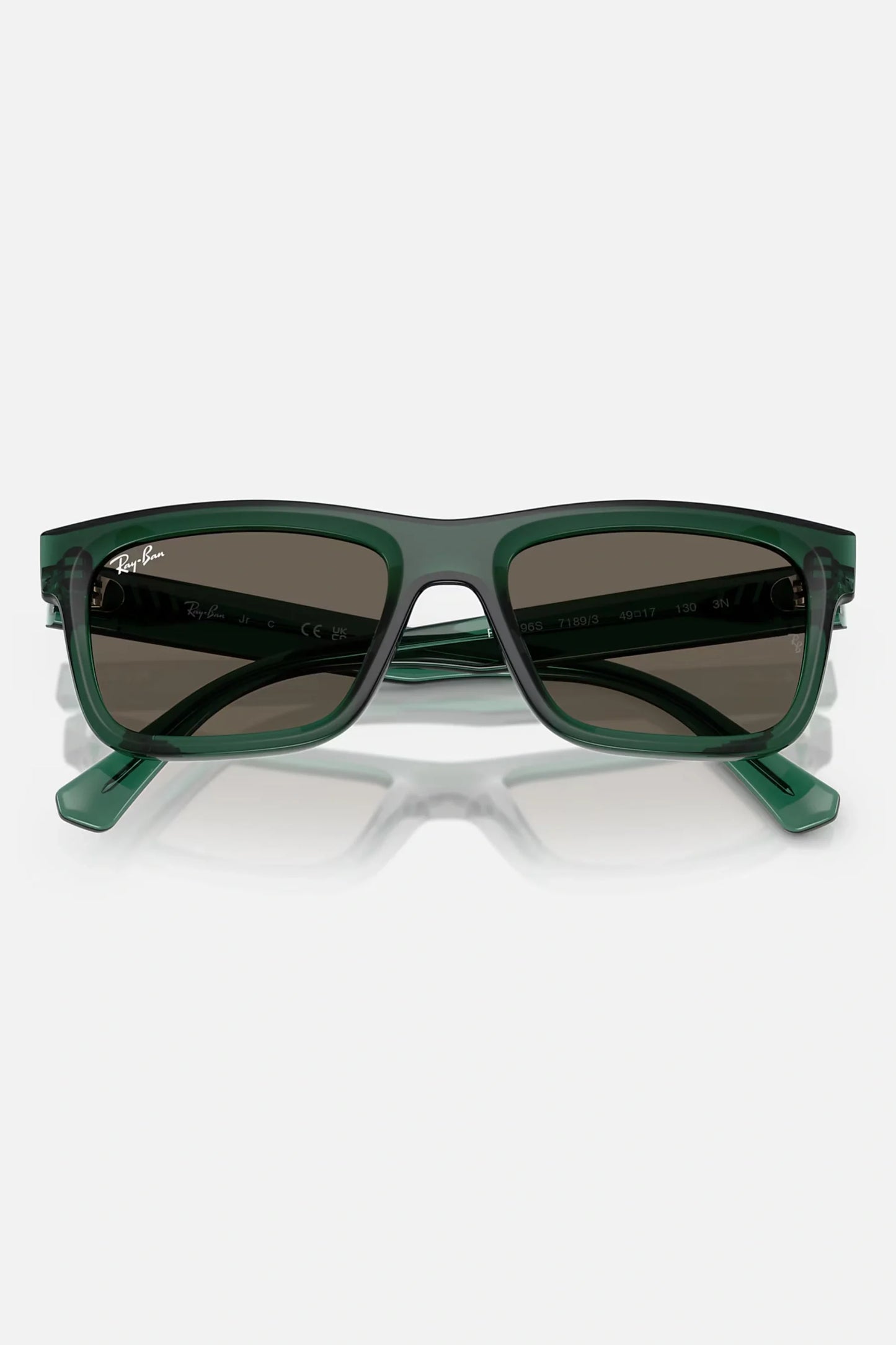 Ray-Ban RJ9196S 7189/3: occhiali da sole junior verde trasparente, lenti marrone UV, 49-17. Ordina ora!