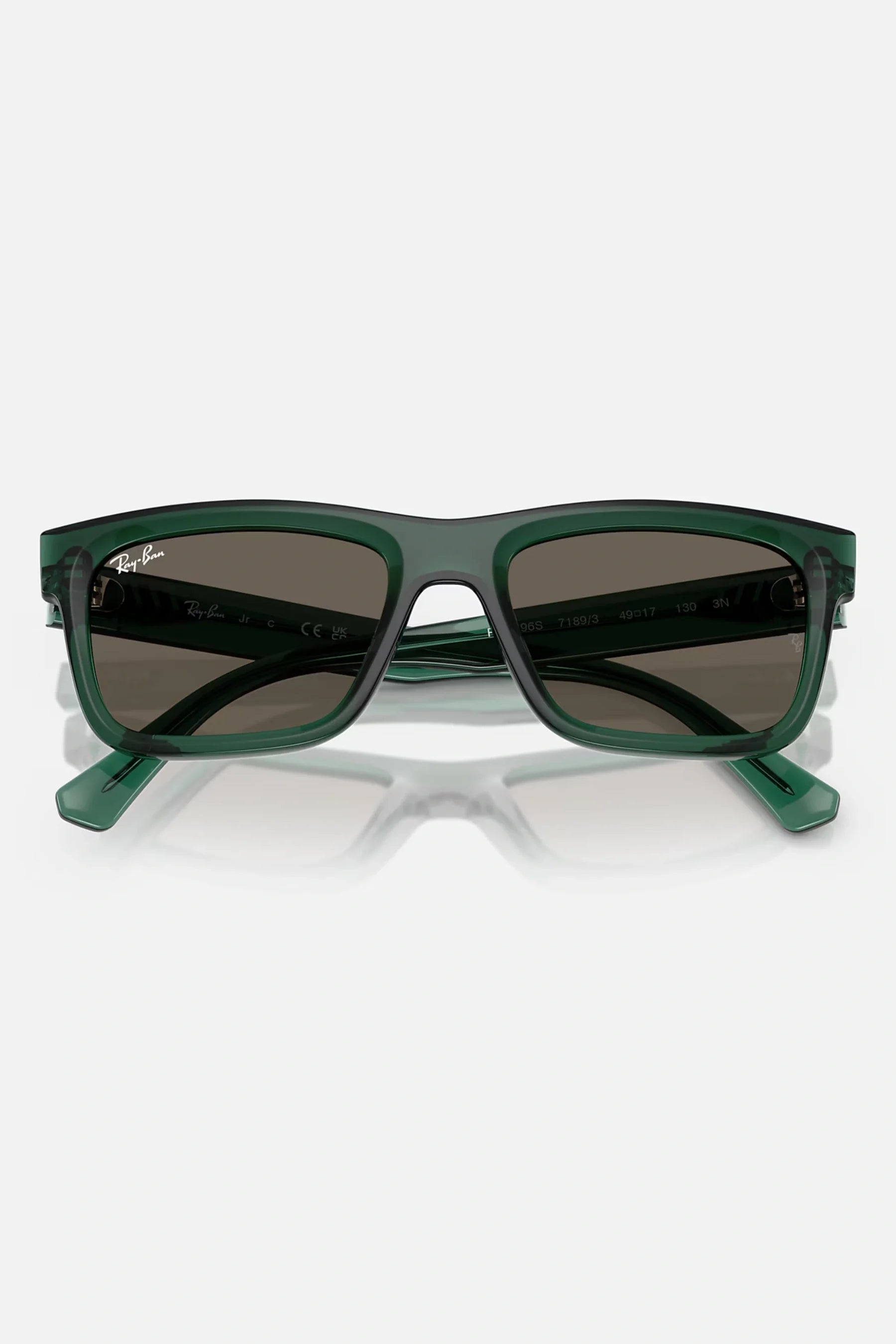 Ray-Ban RJ9196S 7189/3: occhiali da sole junior verde trasparente, lenti marrone UV, 49-17. Ordina ora!