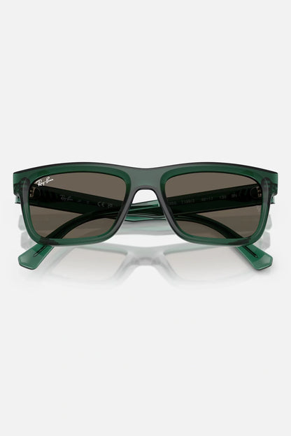 Ray-Ban RJ9196S 7189/3: occhiali da sole junior verde trasparente, lenti marrone UV, 49-17. Ordina ora!