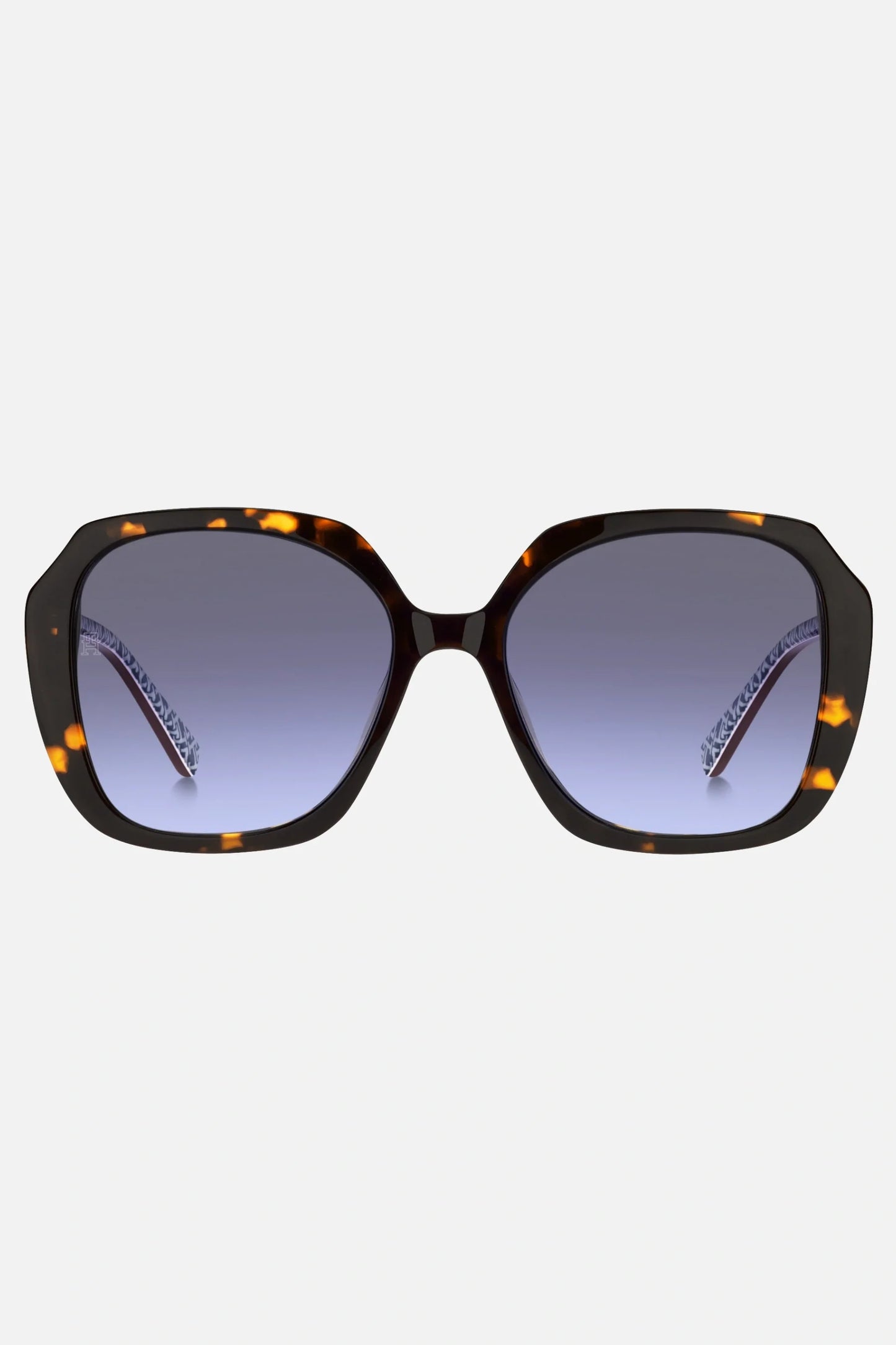 Occhiali da sole Tommy Hilfiger TH 2105/S 086GB, montatura tartarugato con lenti grigio-azzurro sfumato.
