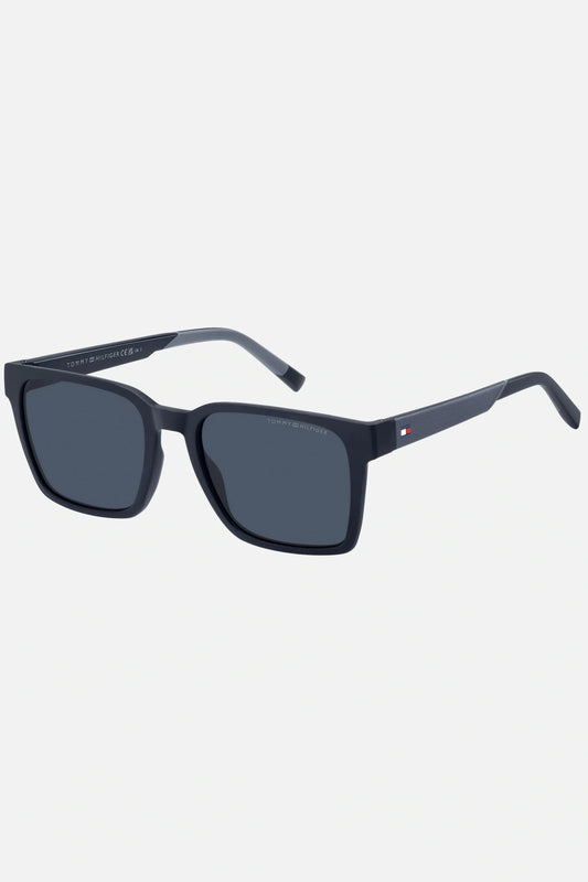 Occhiali da sole Tommy Hilfiger TH 2143/S PJPKU, montatura blu con lenti blu.