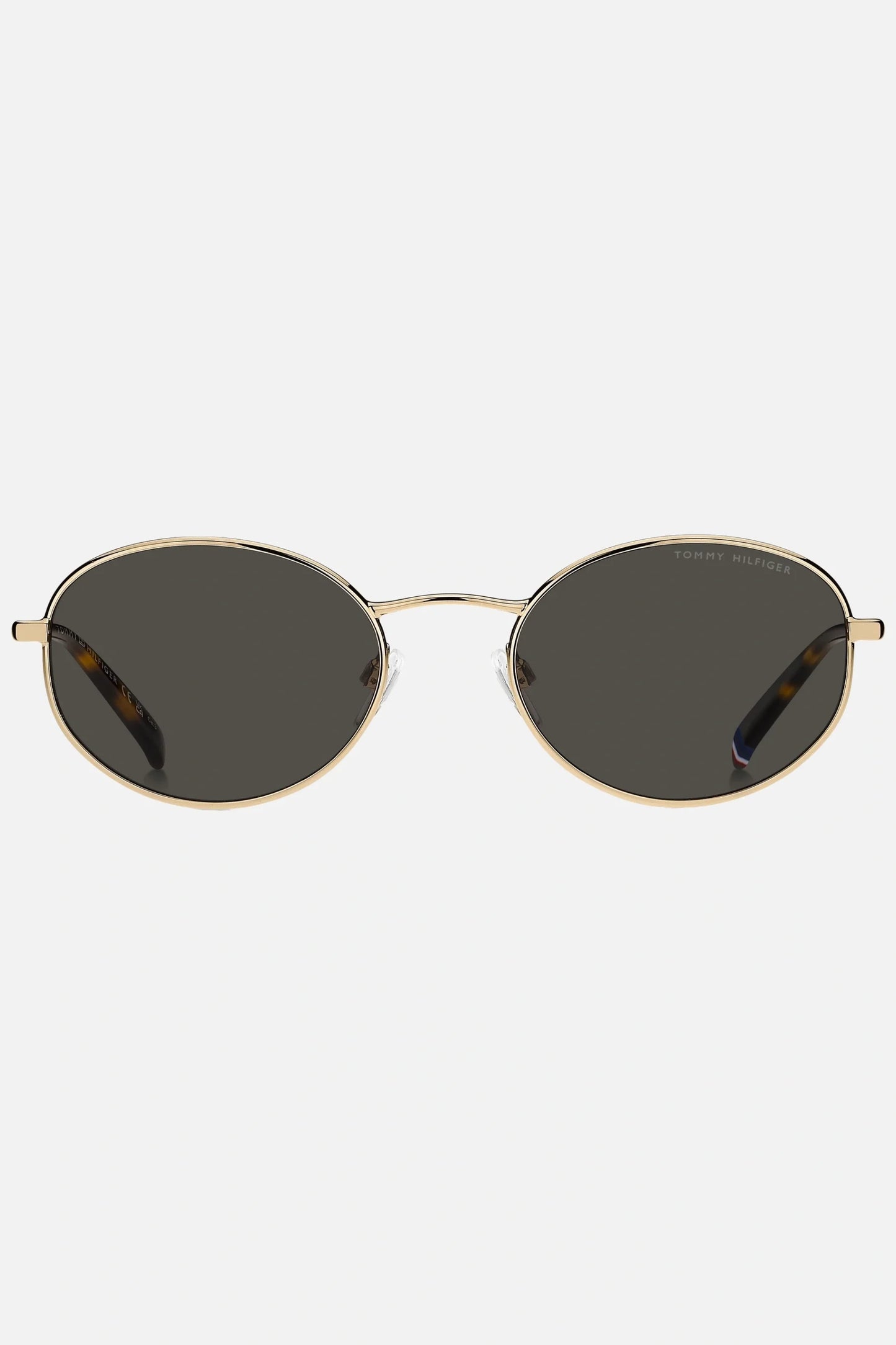 Occhiali da sole Tommy Hilfiger TH 2219/S 000IR, montatura oro lucido con lenti grigio scuro.