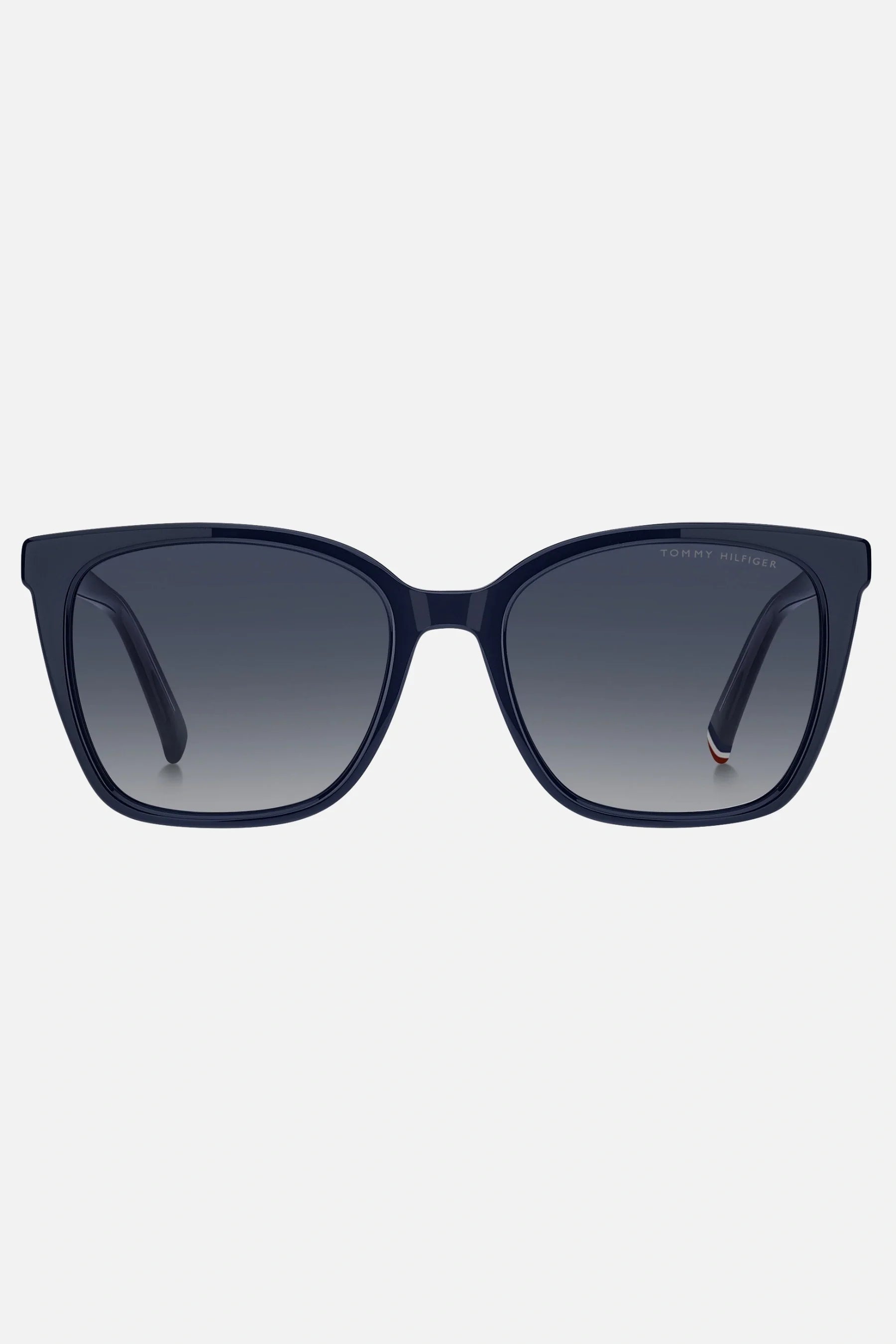 Occhiali da sole Tommy Hilfiger TH 2226/S PJP08, montatura blu con lenti grigio sfumato.